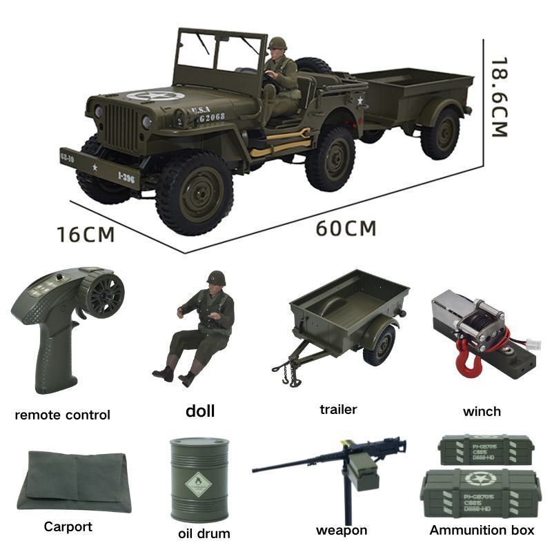 Rc Hobby Grade Truck - JJRC C8815 Coche RC 1941 JEEP